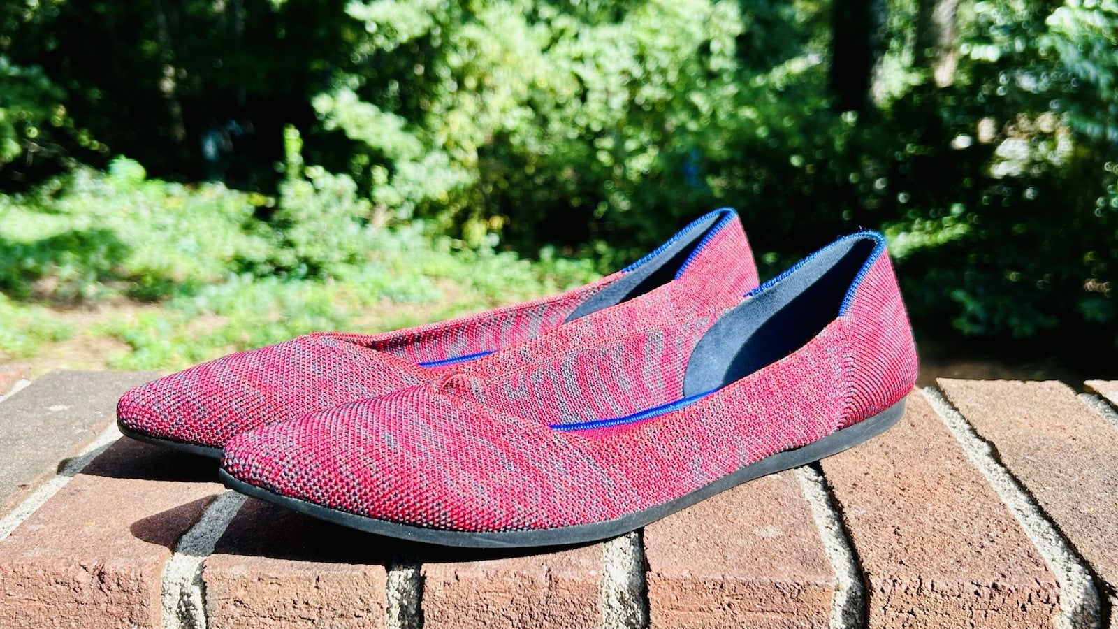 Rothys The Point Ballet Flats Womens W9 Red Knit Fabric Casual Comfort Shoes