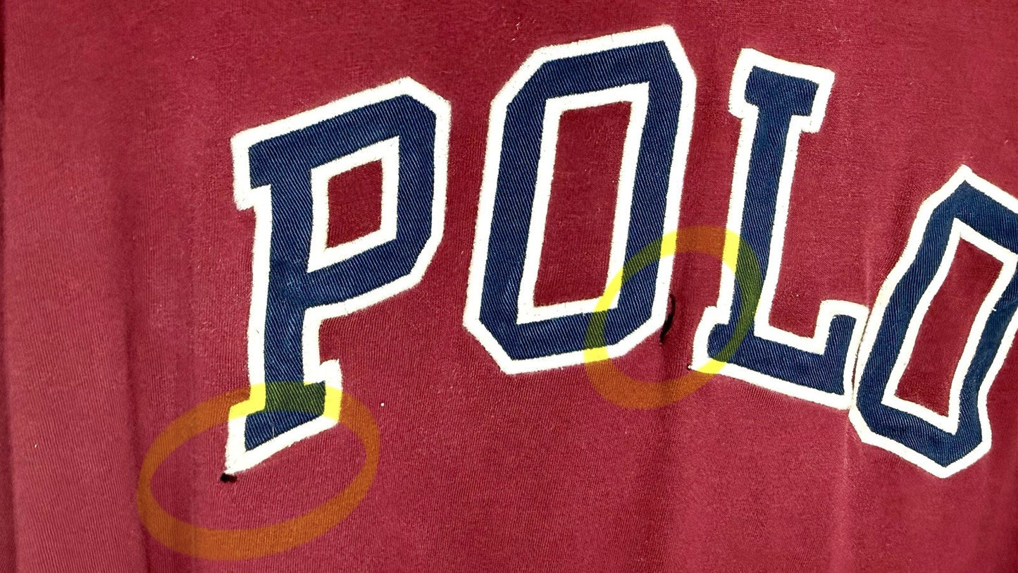 Ralph Lauren Polo Long Sleeve Hoodie Tee - Maroon - Men’s Size Large - SEE PICS!