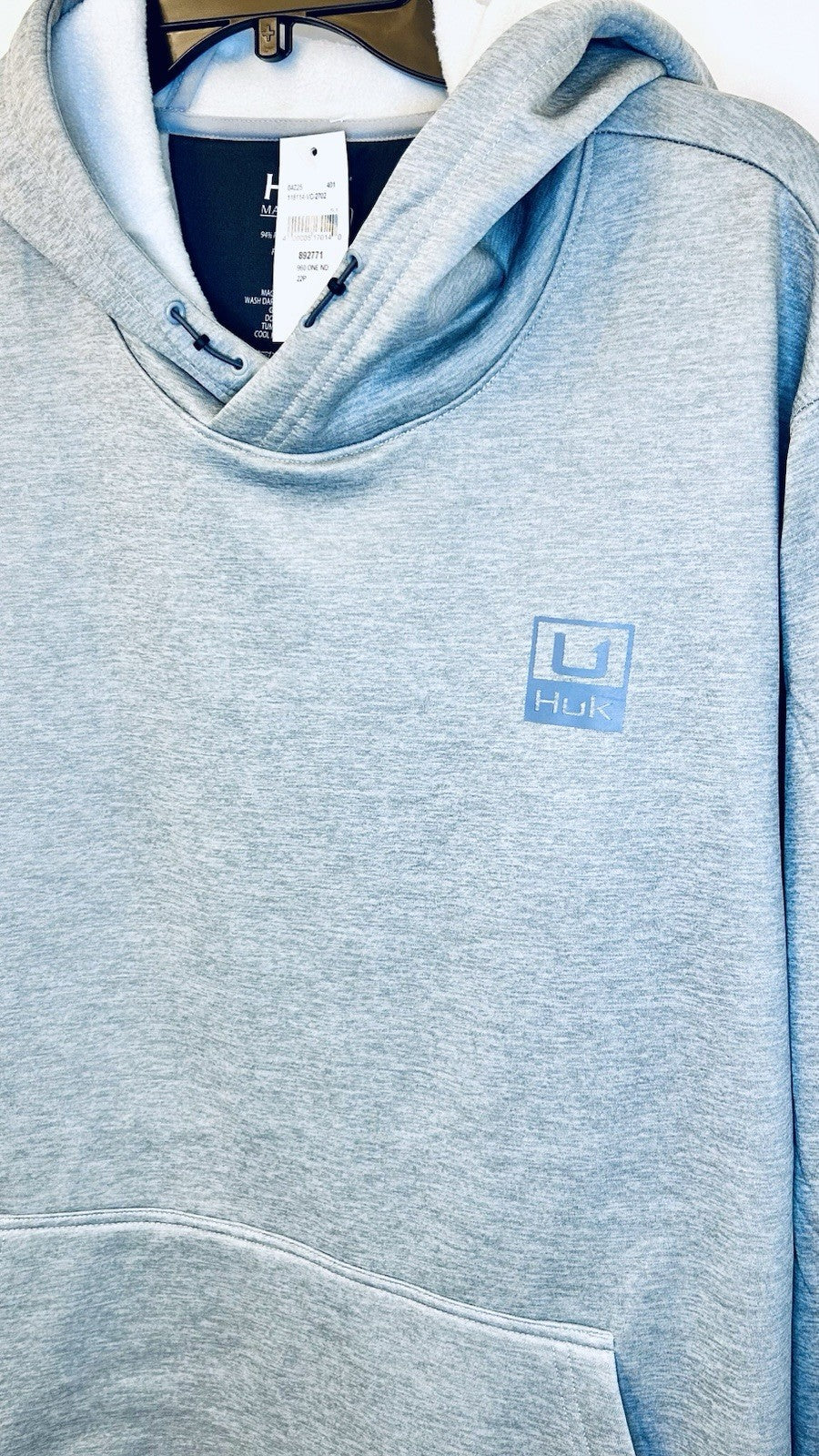 NWT Huk Huk'd Up Performance Fleece Hoodie Men's Sweatshirt Grey Men’s XL