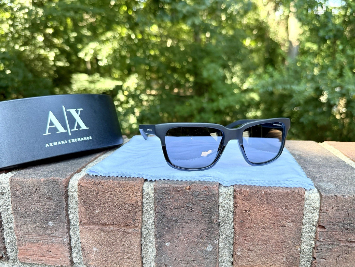 Armani Exchange AX4026S Sunglasses Men Matte Dark Blue Grey Lens 56mm 812287 3N