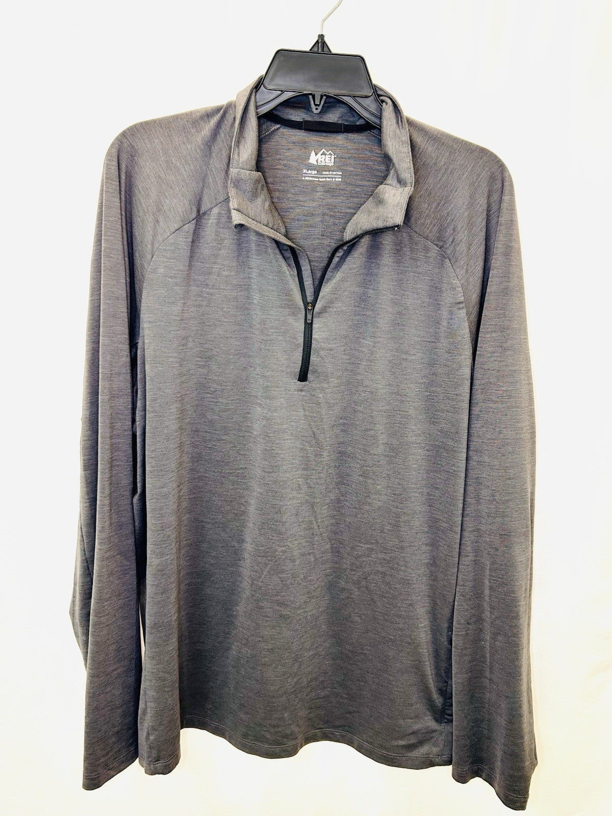 REI Co-Op Shirt Mens XL Gray 1/4 Zip Pullover Hiking Camping Outdoor Wilderness