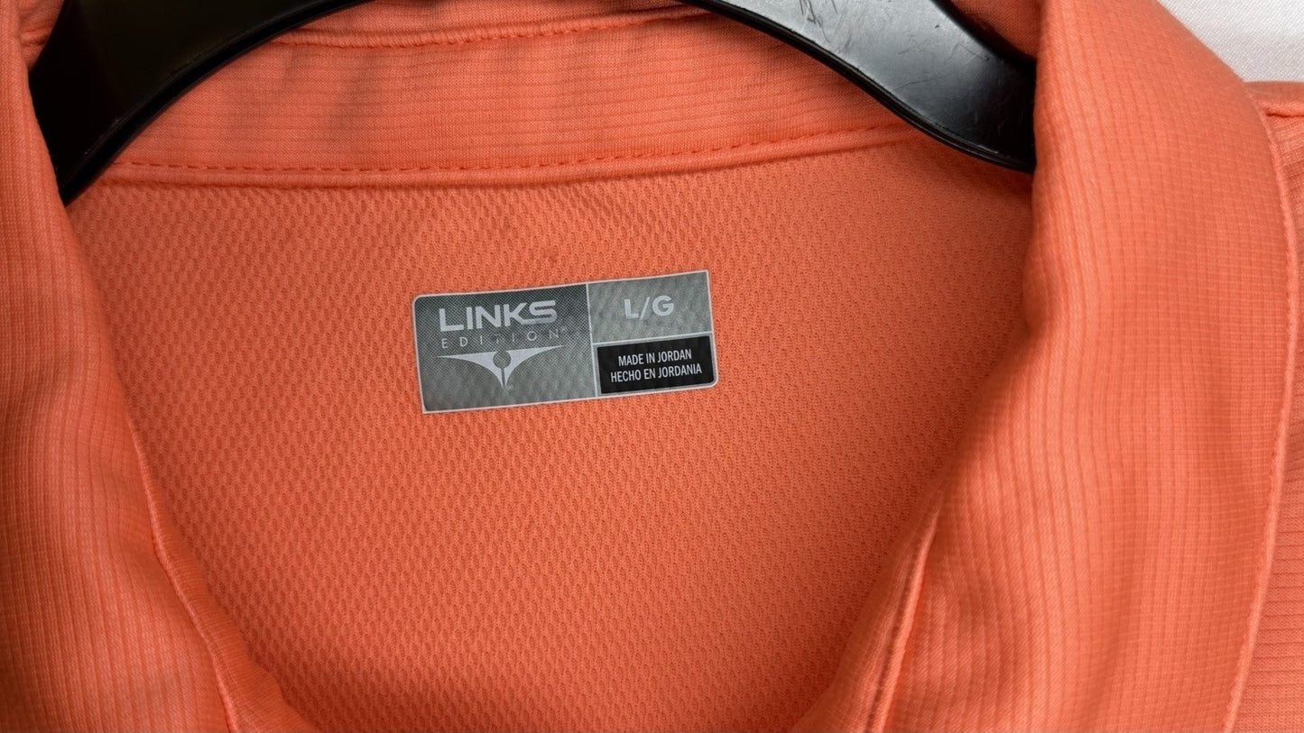 Links Edition Mens Orange Size L Large Golf Polo Shirt Outdoors Adult
