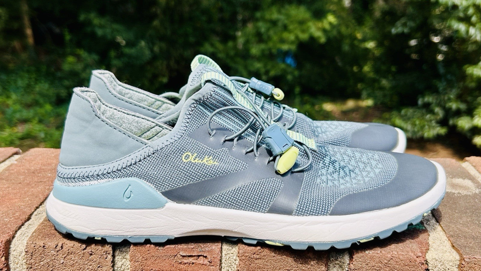 Olukai Women's Miki Trainer Athletic Casual Shoe Iron / Mineral Blue Size 7M