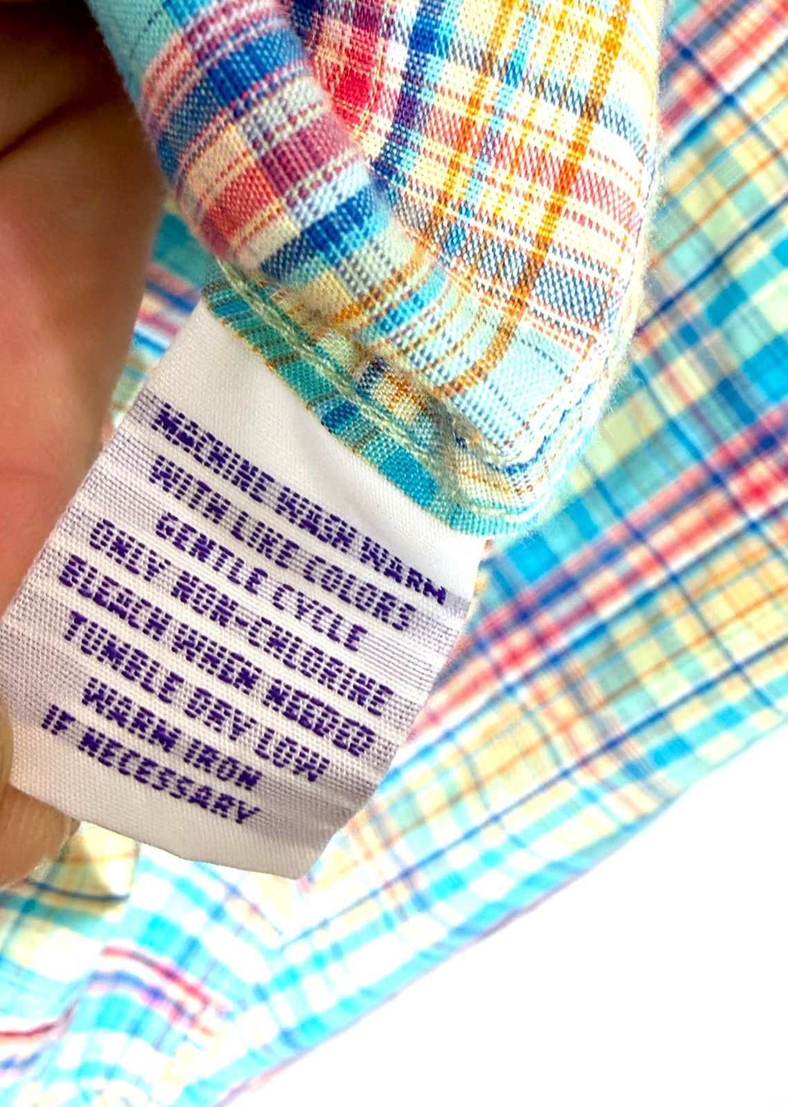 Alan Flusser Mens Small Short Sleeve Plaid Button Up Shirt Size S 100% Cotton