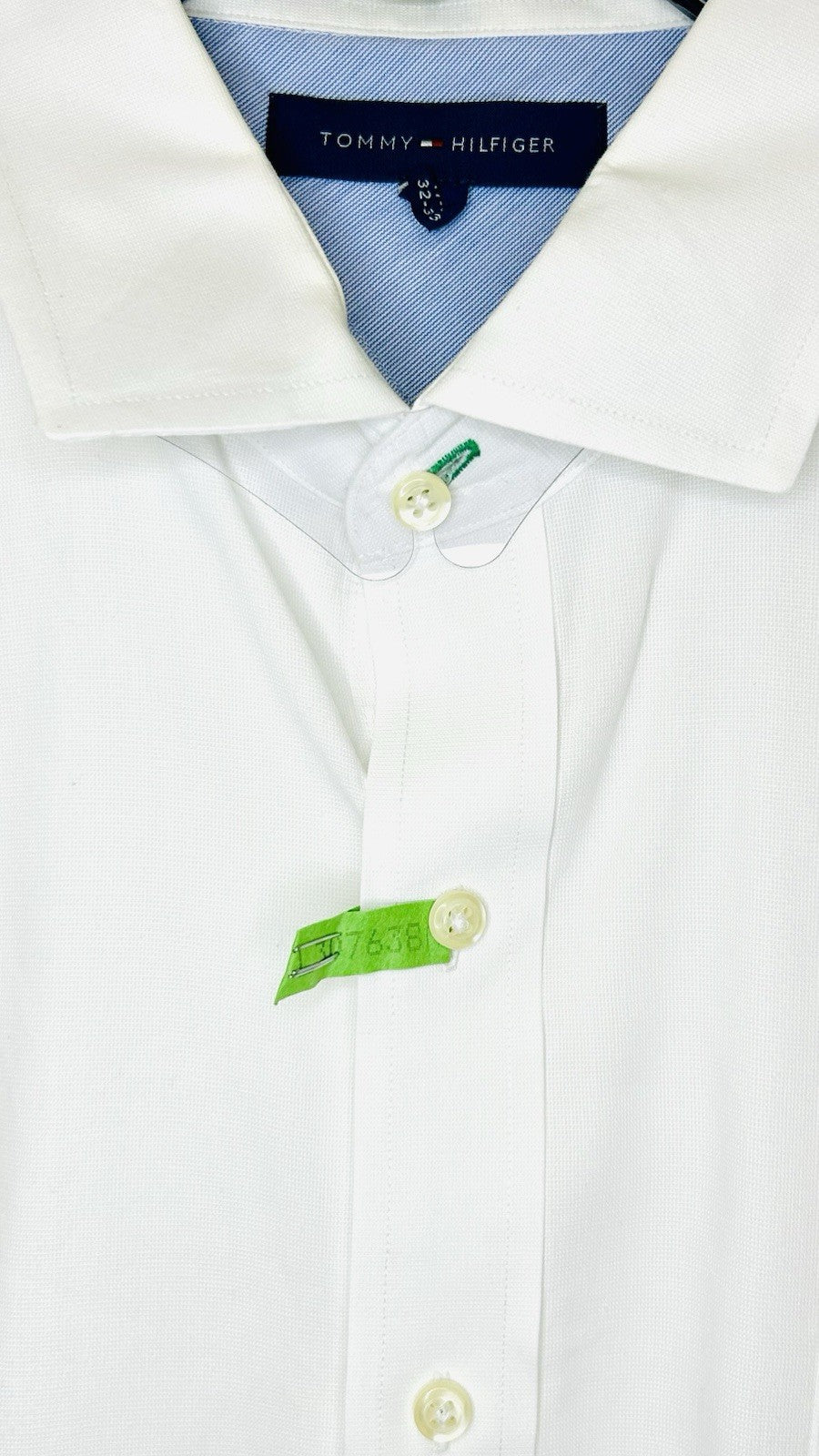 Tommy Hilfiger Men’s Shirt Long Sleeve  Button Up Slim Fit White - Size 17/32-33