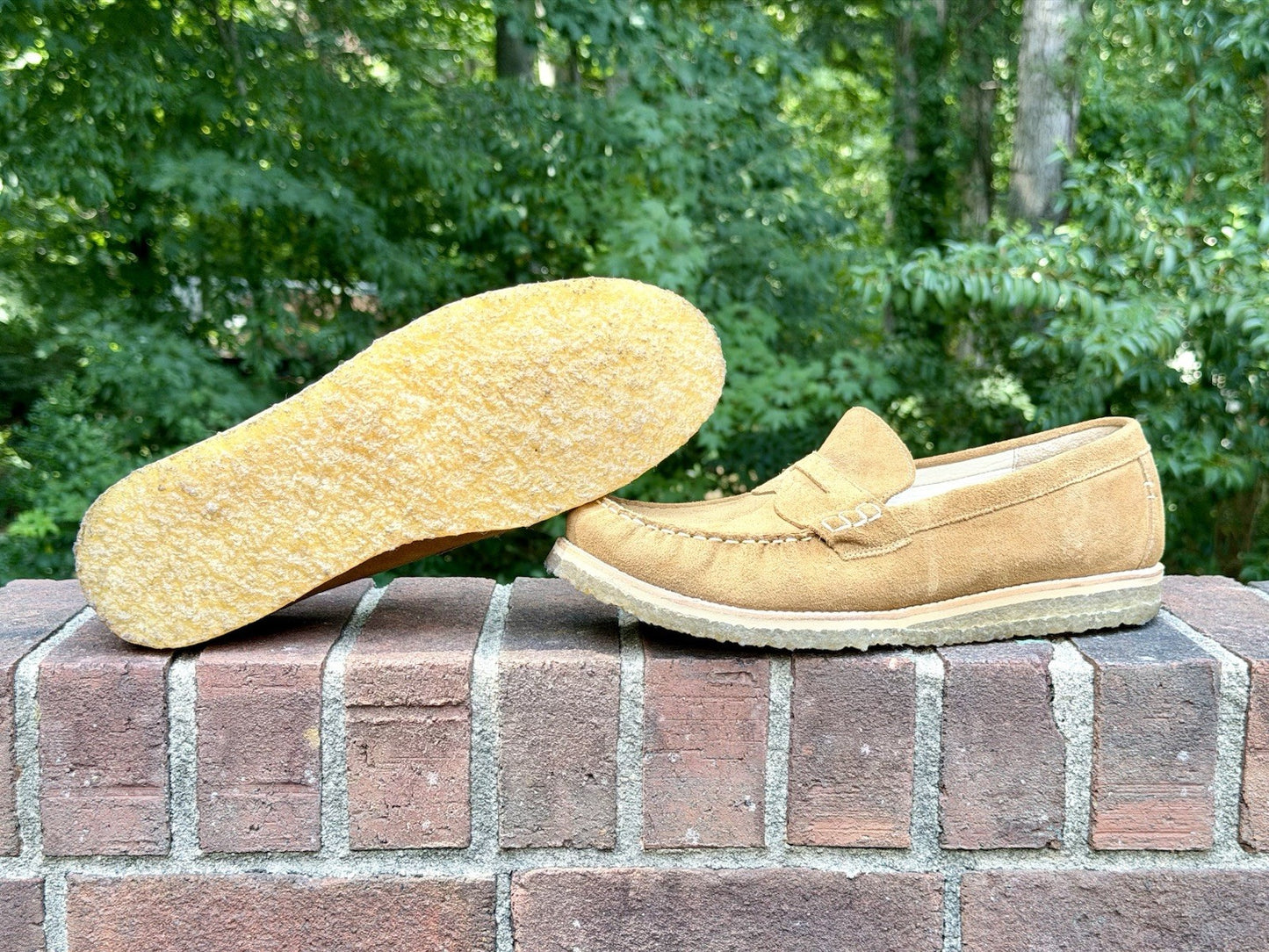 LUCA Drift Penny Loafer Suede Crepe Sole Men’s Size 12 Honey Tan Worn Once