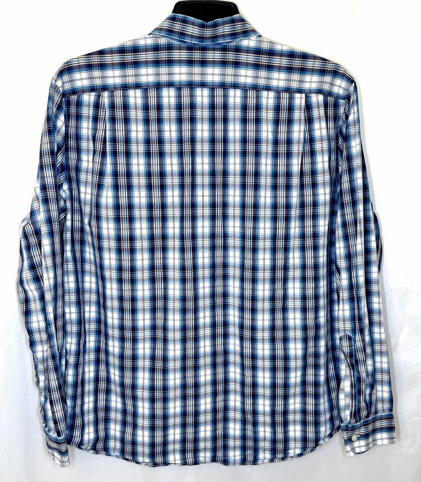 Eddie Bauer Men's Size L Classic Fit Button Down Shirt Long Sleeve Blue Plaid