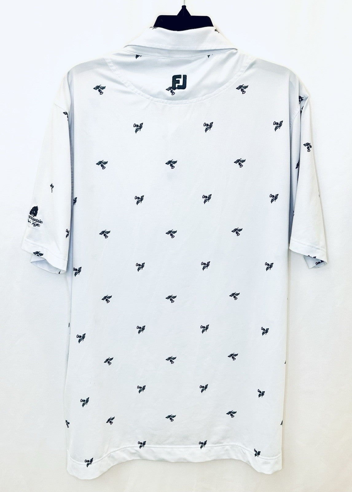 FOOTJOY EU THISTLE PRINT LISLE MENS GOLF POLO SHIRT WHITE MEN’S LARGE | $96 New