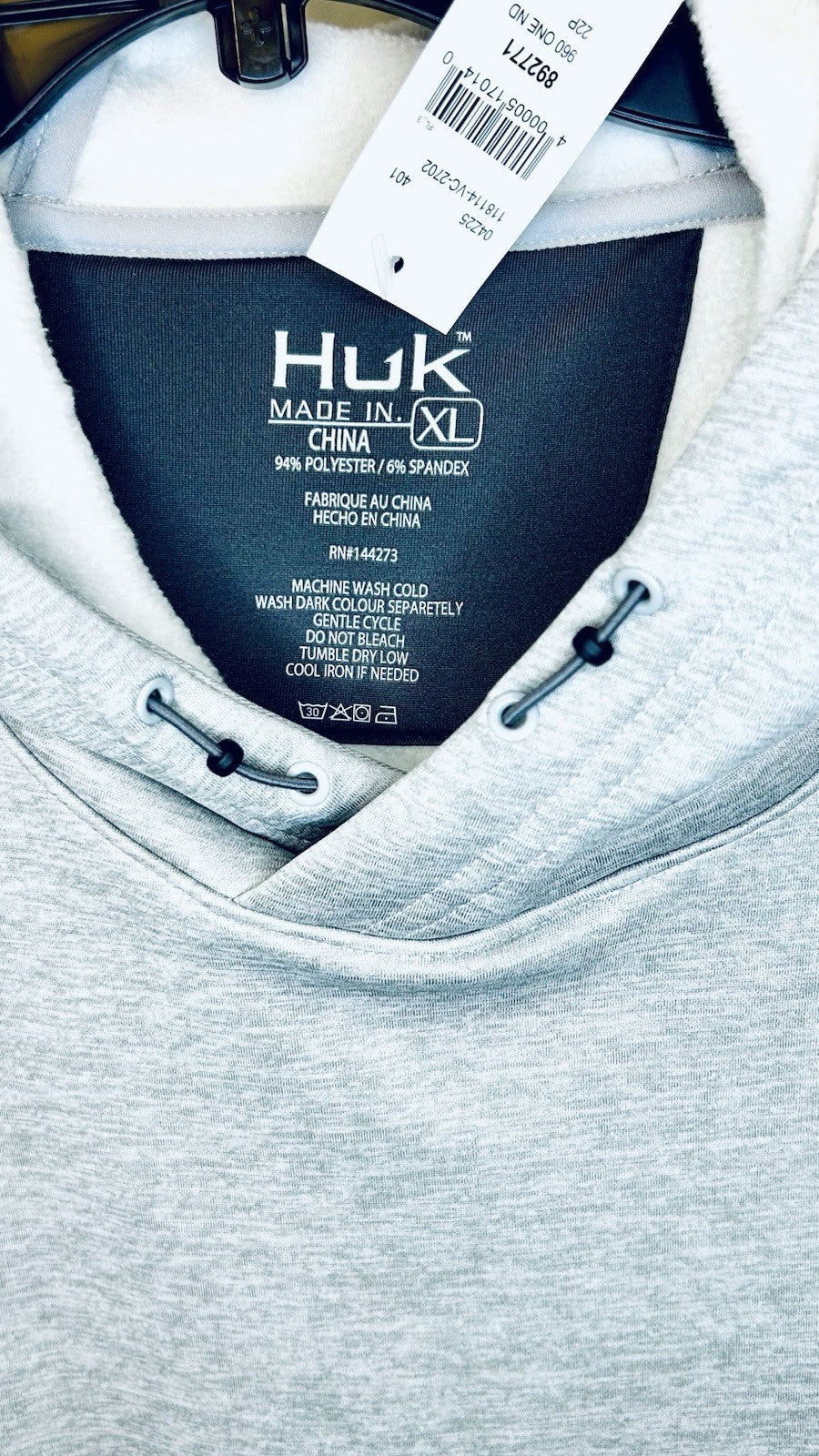 NWT Huk Huk'd Up Performance Fleece Hoodie Men's Sweatshirt Grey Men’s XL