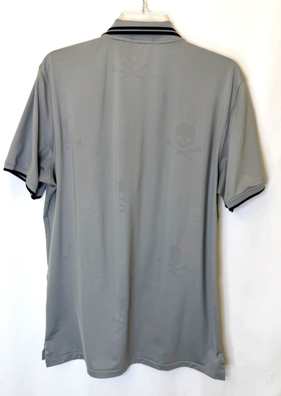 G/FORE Skull & T's Debossed Tech Jersey Golf Polo Size Large In Grey
