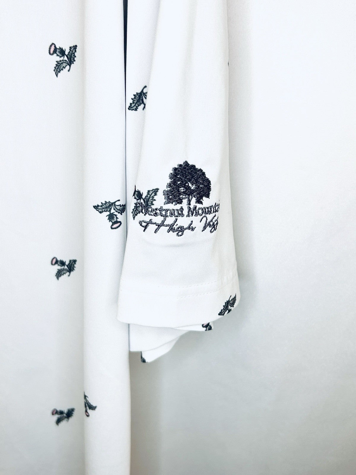 FOOTJOY EU THISTLE PRINT LISLE MENS GOLF POLO SHIRT WHITE MEN’S LARGE | $96 New