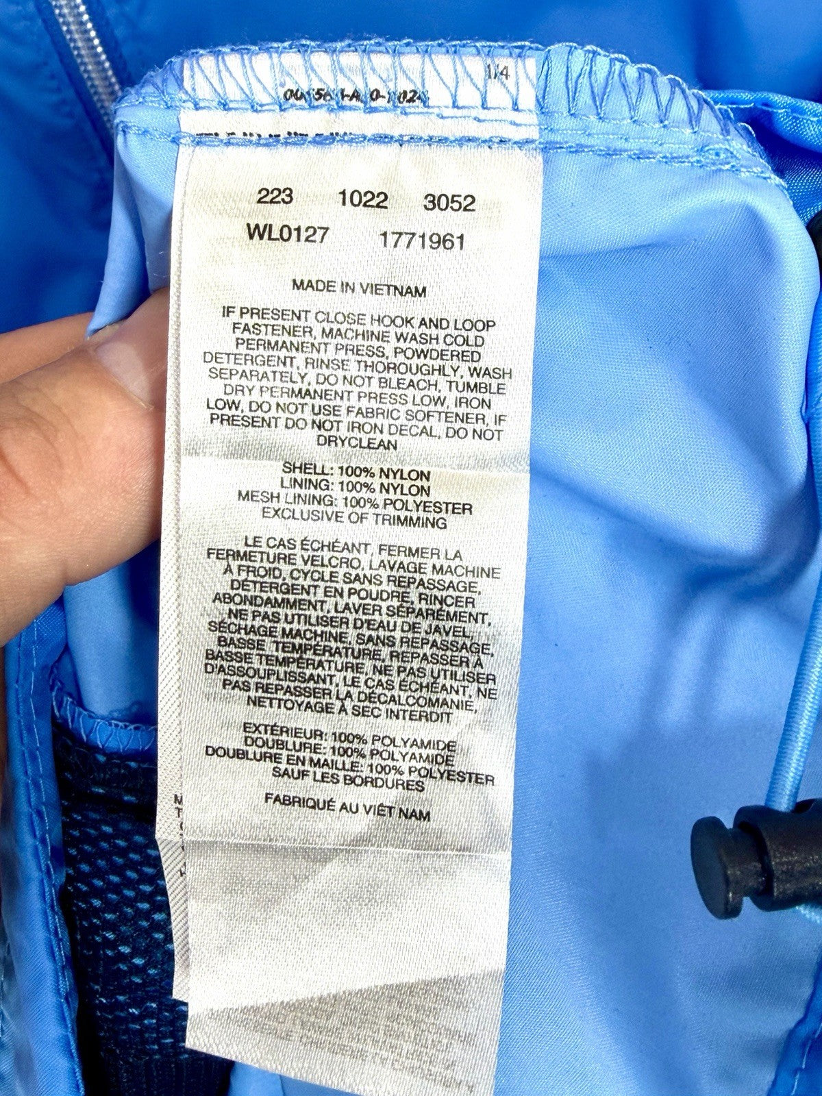 Columbia Womens Switchback III Rain Jacket Blue Sz M Packable Hooded Windbreaker