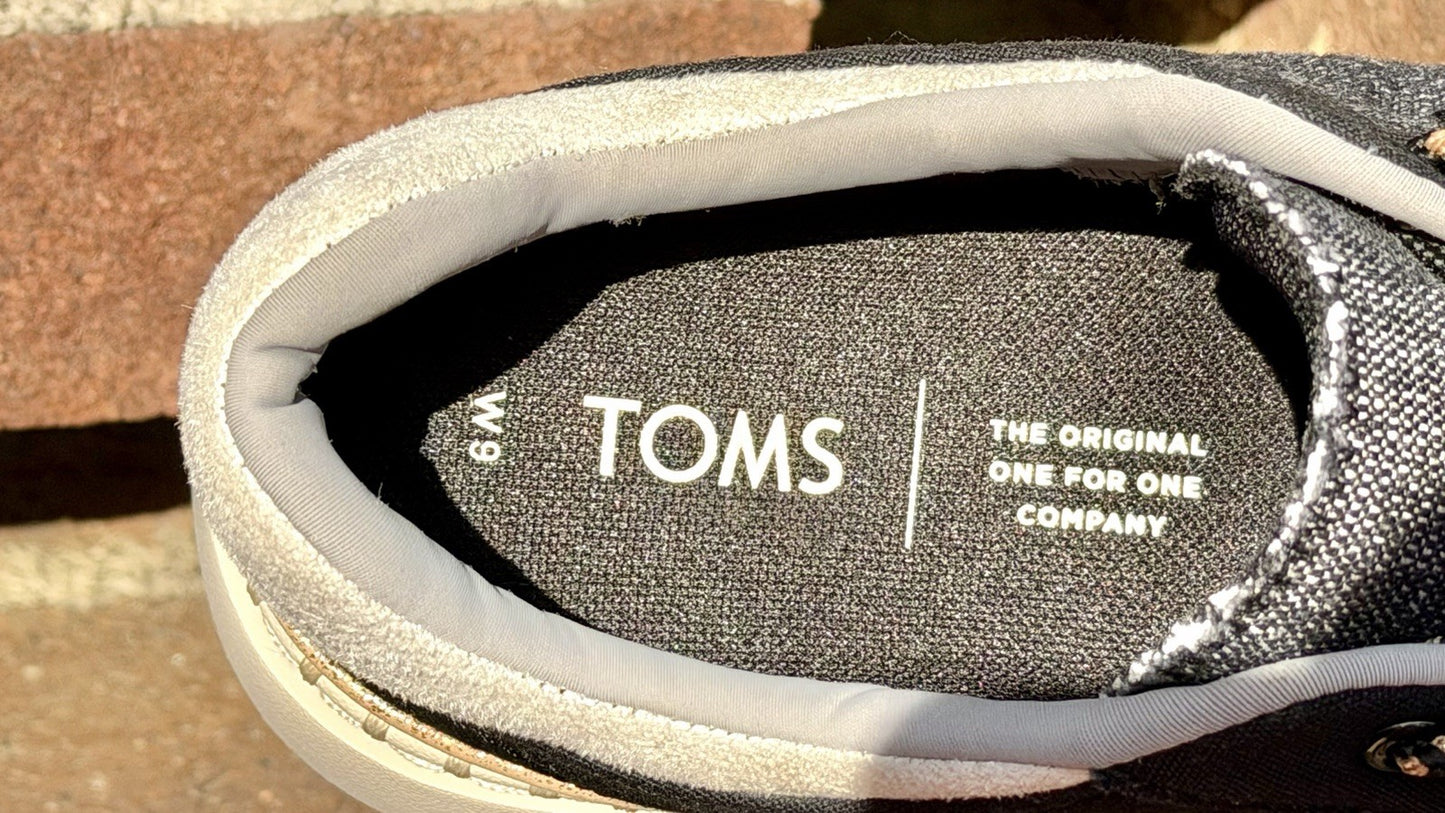TOMS Heritage Sneakers Women’s 9 Black Canvas Low Top Round Toe Casual Shoes