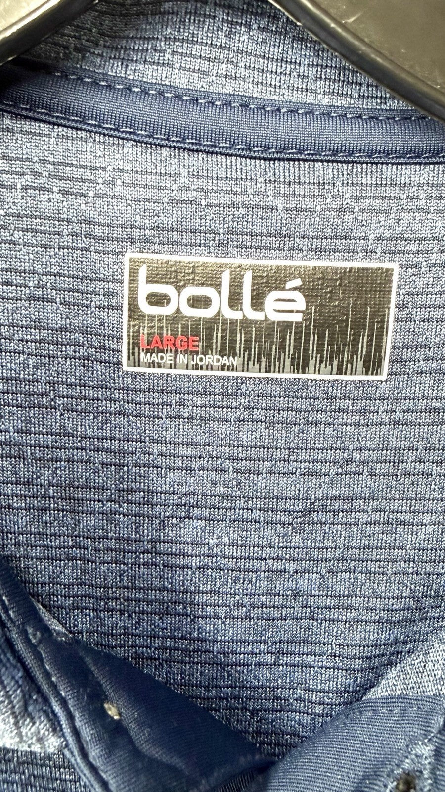 Bolle Golf Polo Shirt Mens Size Large Blue Striped Polyester MINT