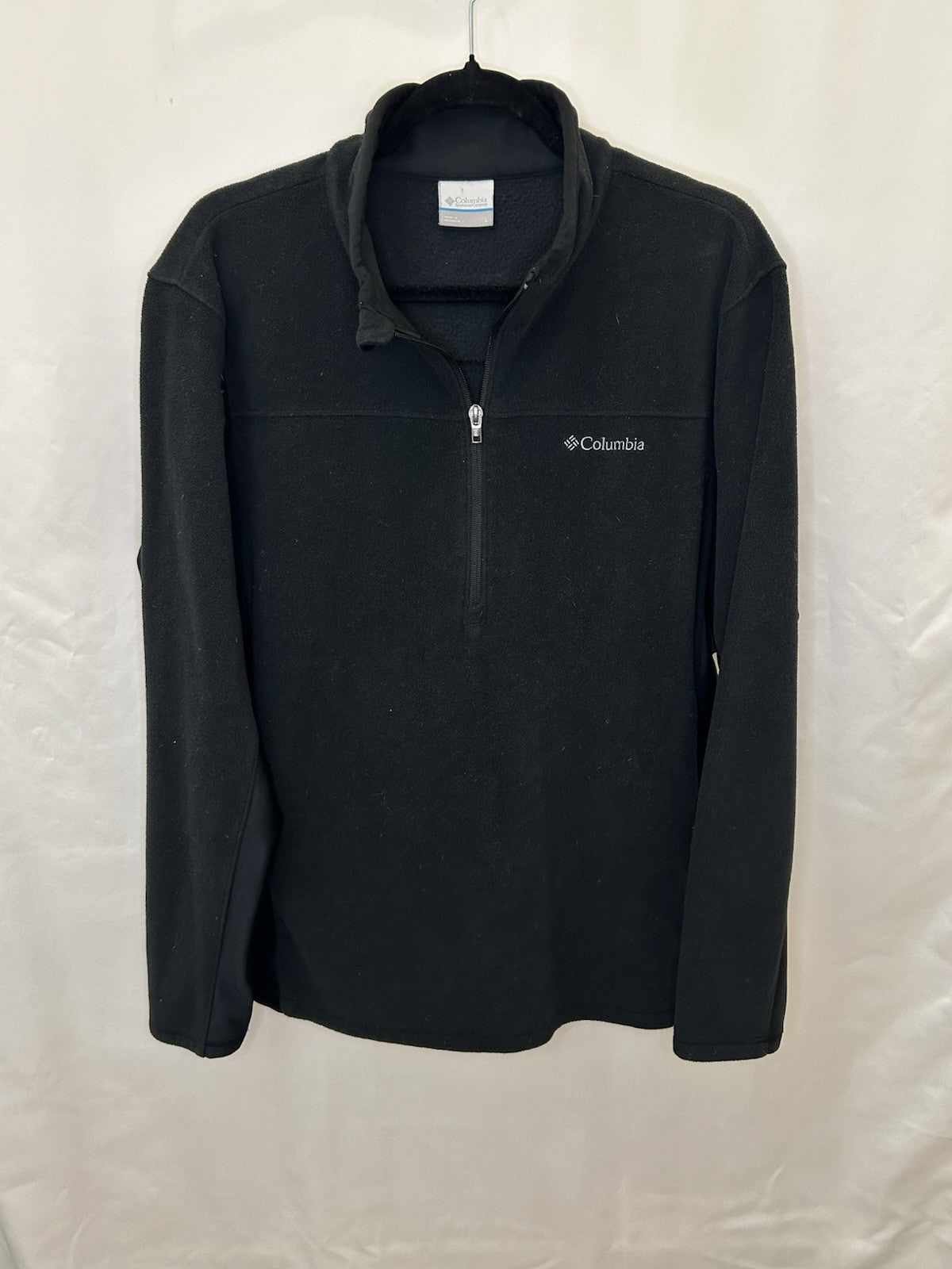 COLUMBIA MENS BLACK 1/4 Zip Fleece Jacket Size Large