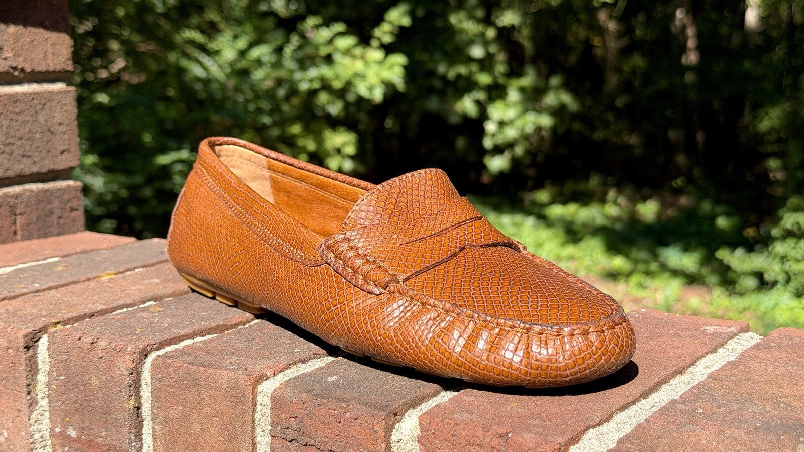 Lauren Ralph Lauren / Women's Camila Moccasin Size 10B / Polo Tan Glossy Snake