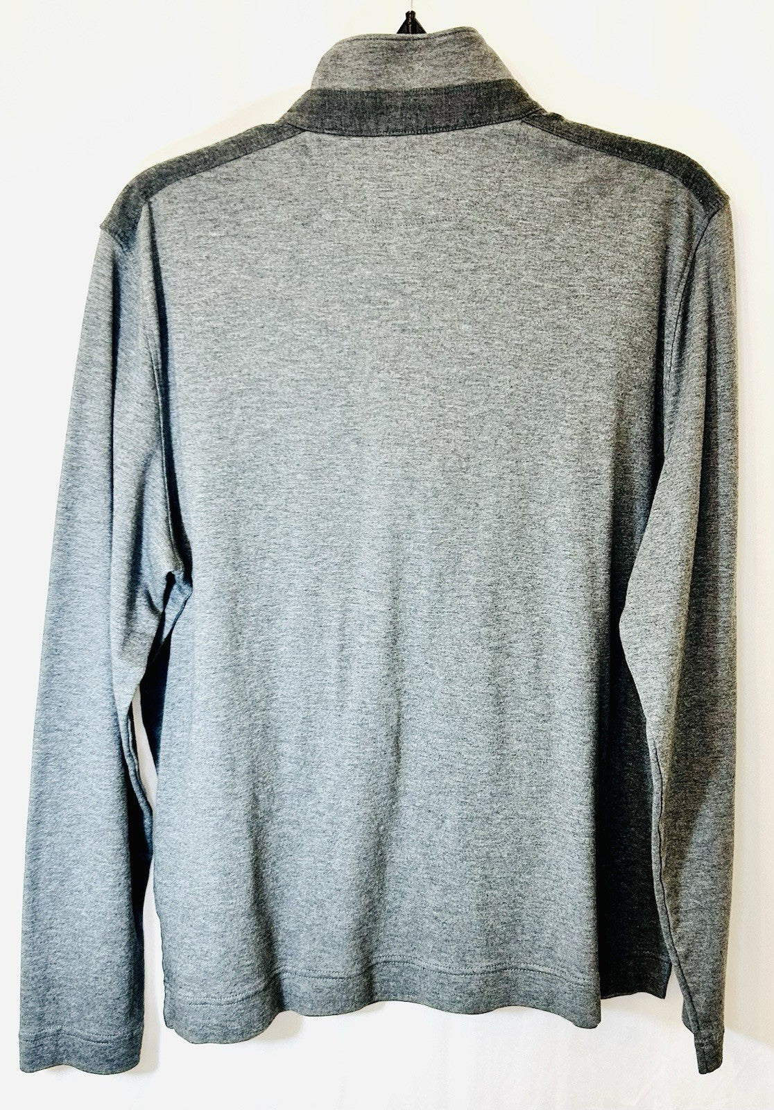 Banana Republic Luxury Touch Cotton Men's Large Gray 1/4 Zip Pullover