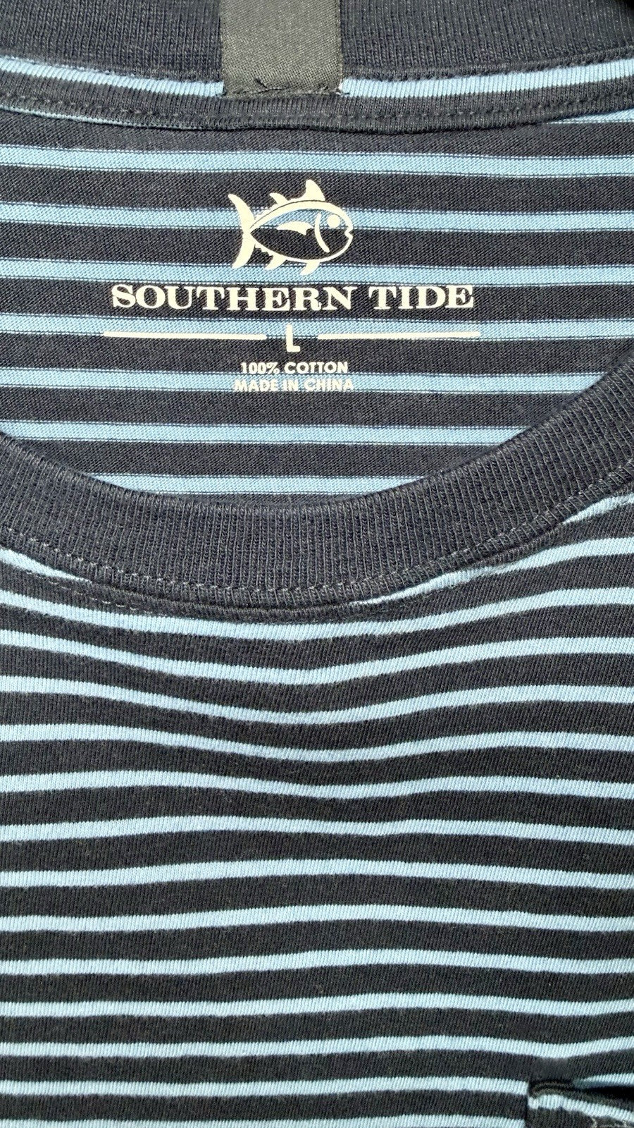 Southern Tide Men’s Stripe Skipjack S/S Tee True Navy Size Large MSRP $44.00