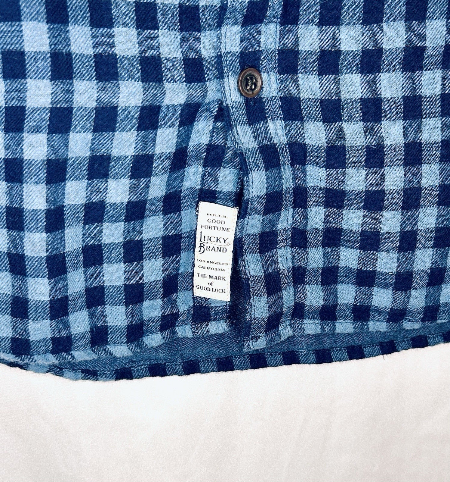 Lucky Brand Shirt Mens XL Blue Saturday Stretch Flannel Casual Lightweight