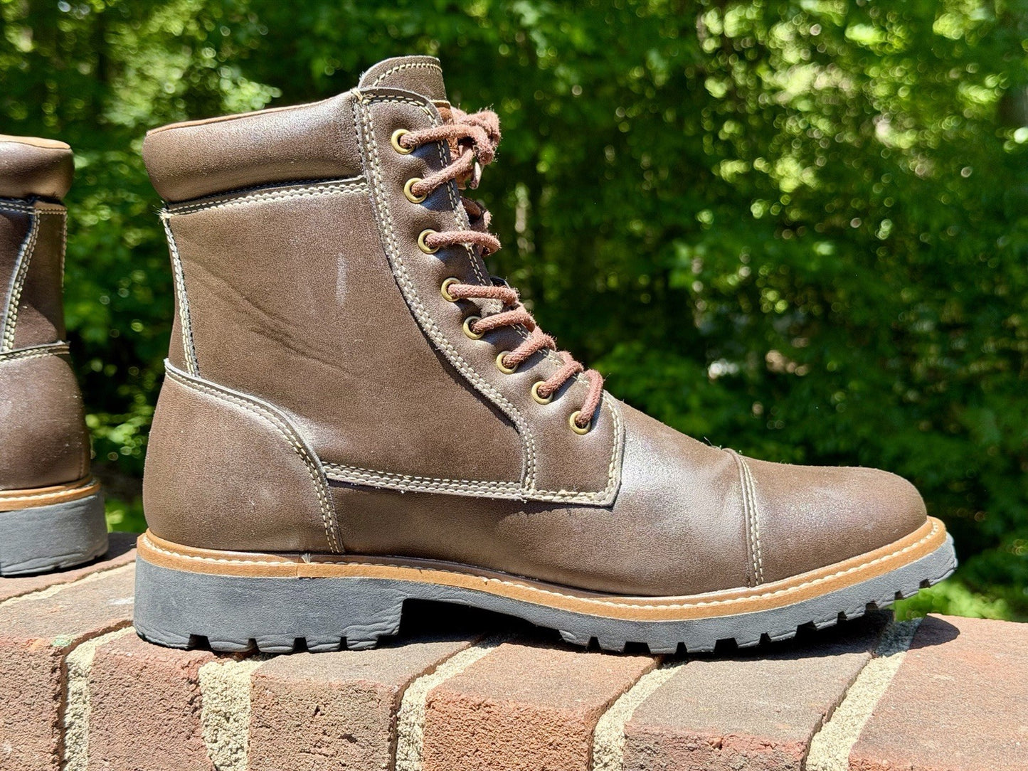 Levi's Mens Wyatt Brown Vegan Leather Lace Up Rugged Casual Boots Size 10 NEW