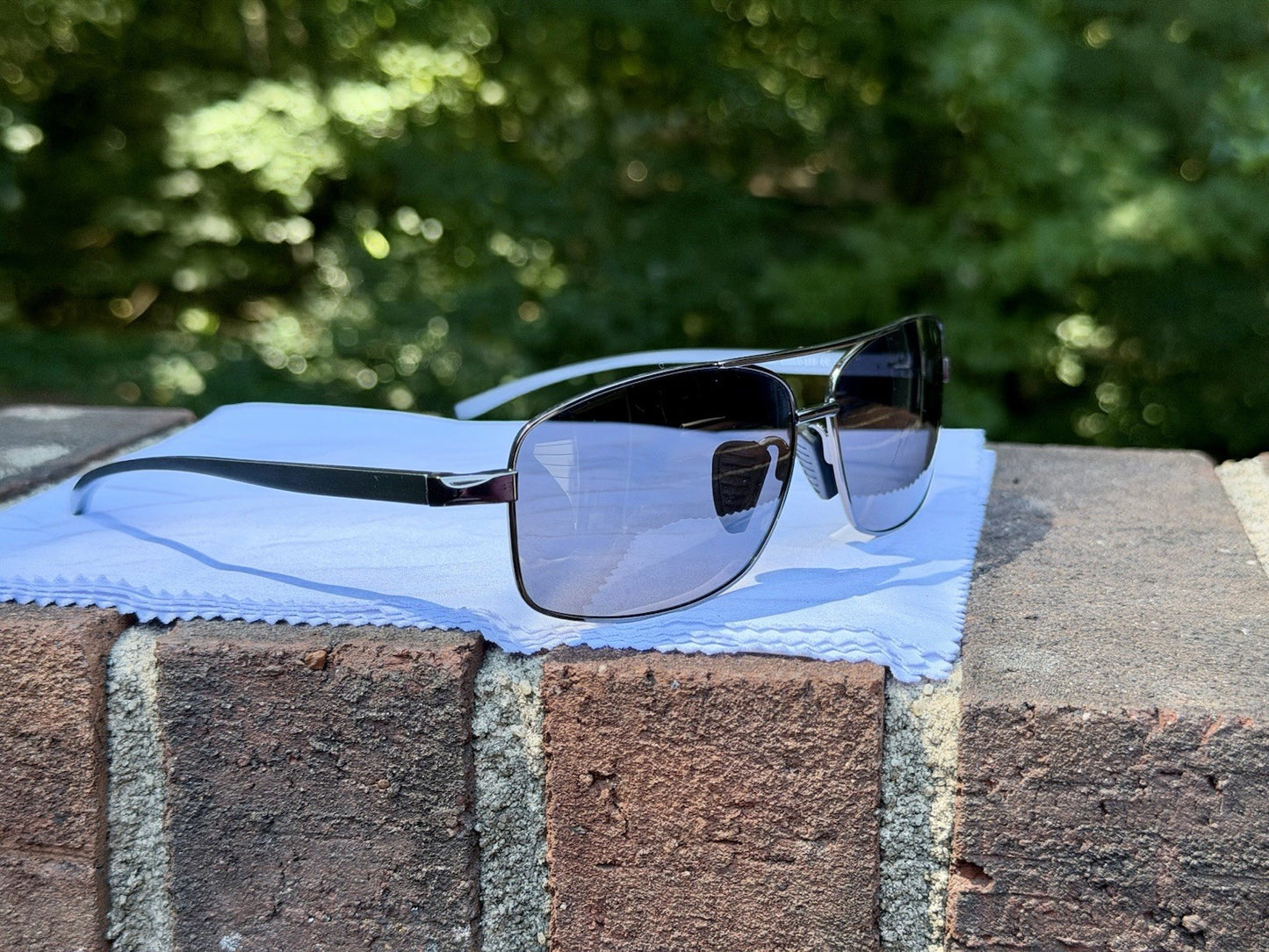 SUNGAIT 2458 Men's Rectangular Aviator Sunglasses Polarized Grey Lens Gunmetal