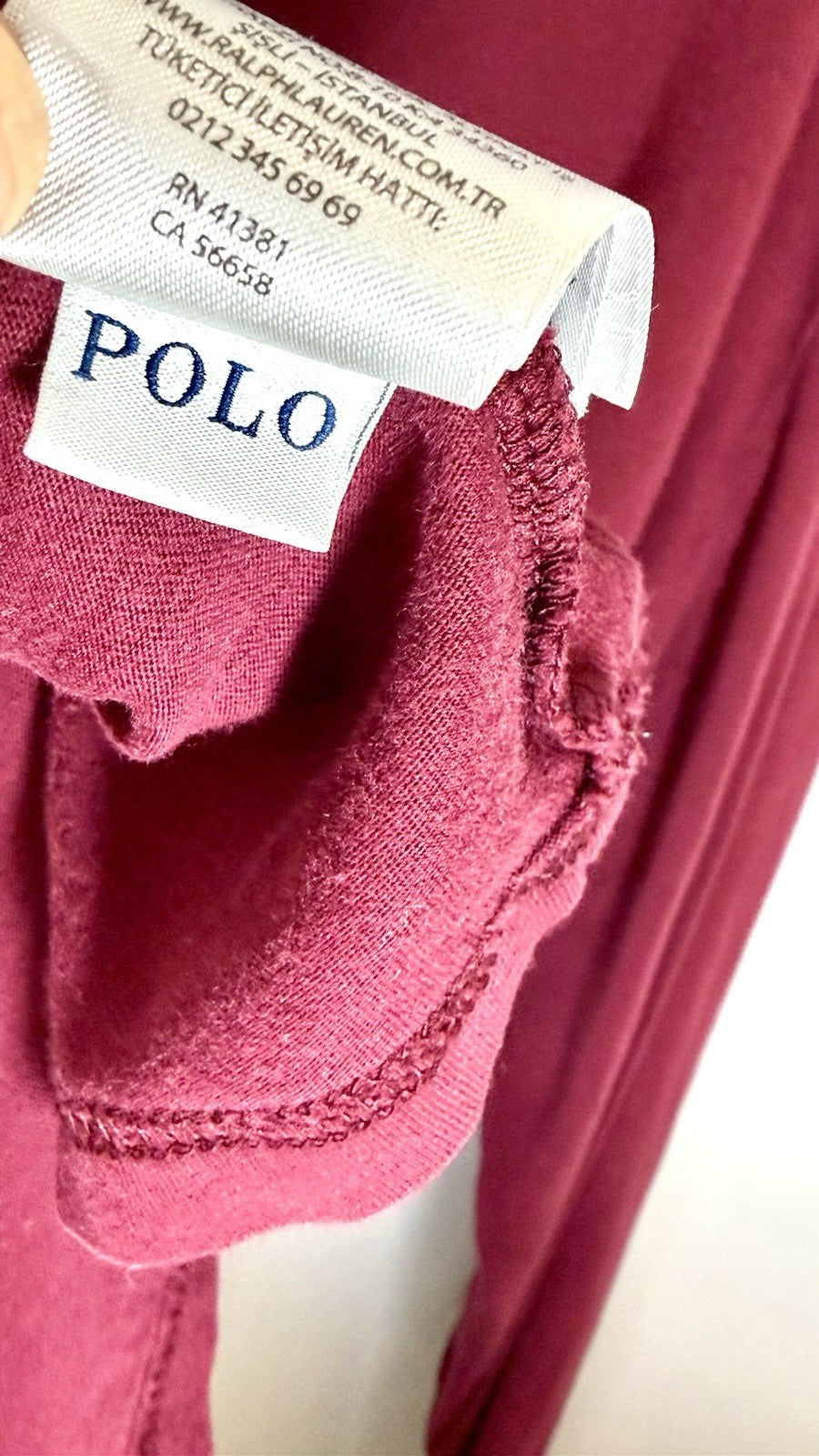 Ralph Lauren Polo Long Sleeve Hoodie Tee - Maroon - Men’s Size Large - SEE PICS!