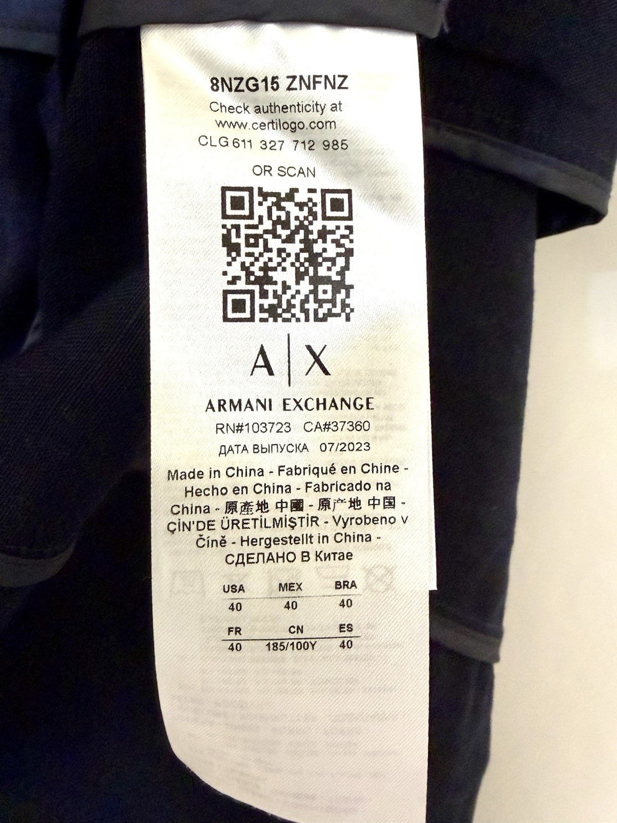 A/X Armani Exchange Linen-Blend 2-Button Sport Coat - Men’s Size 40R - $220 New