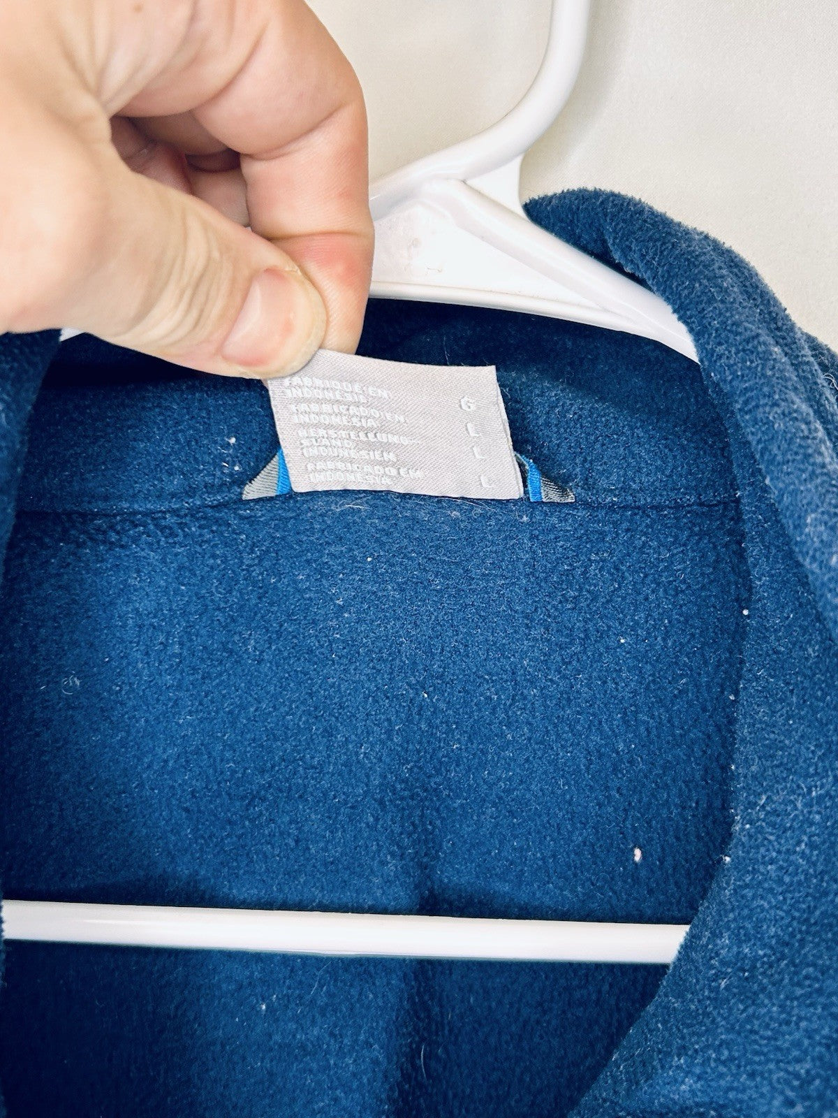 COLUMBIA MEN'S NAVY BLUE SLEEVELESS FAST TREK FLEECE POCKET VEST Sz Large