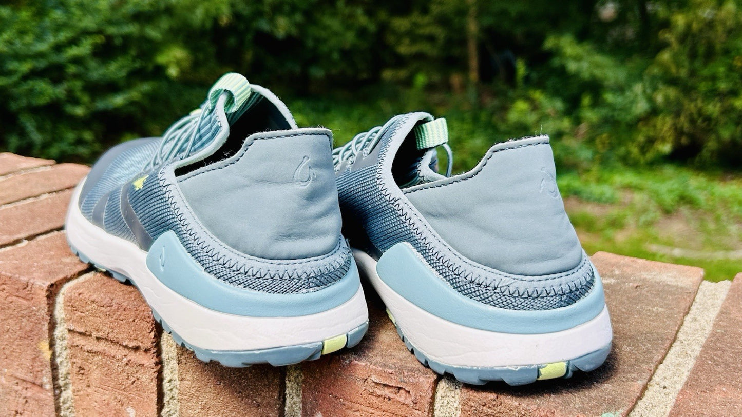 Olukai Women's Miki Trainer Athletic Casual Shoe Iron / Mineral Blue Size 7M