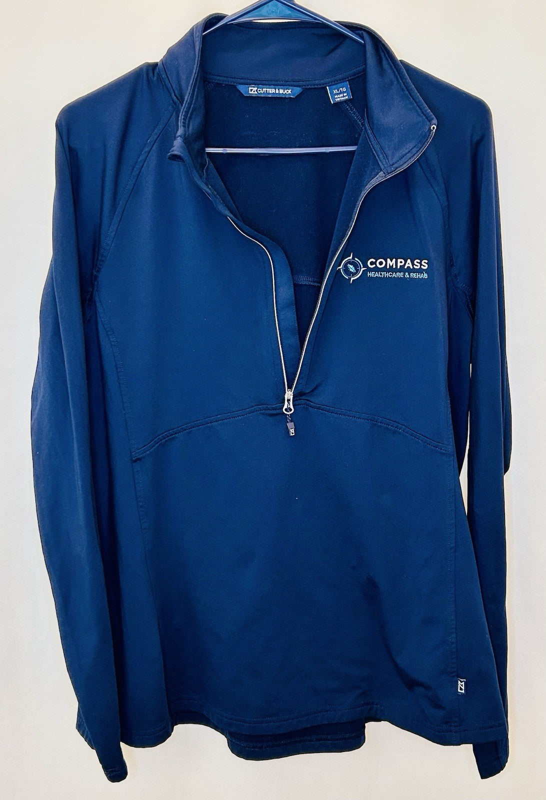 Cutter & Buck Traverse Stretch Eco 1/4 Zip Womens Pullover /$129 New / Navy / XL
