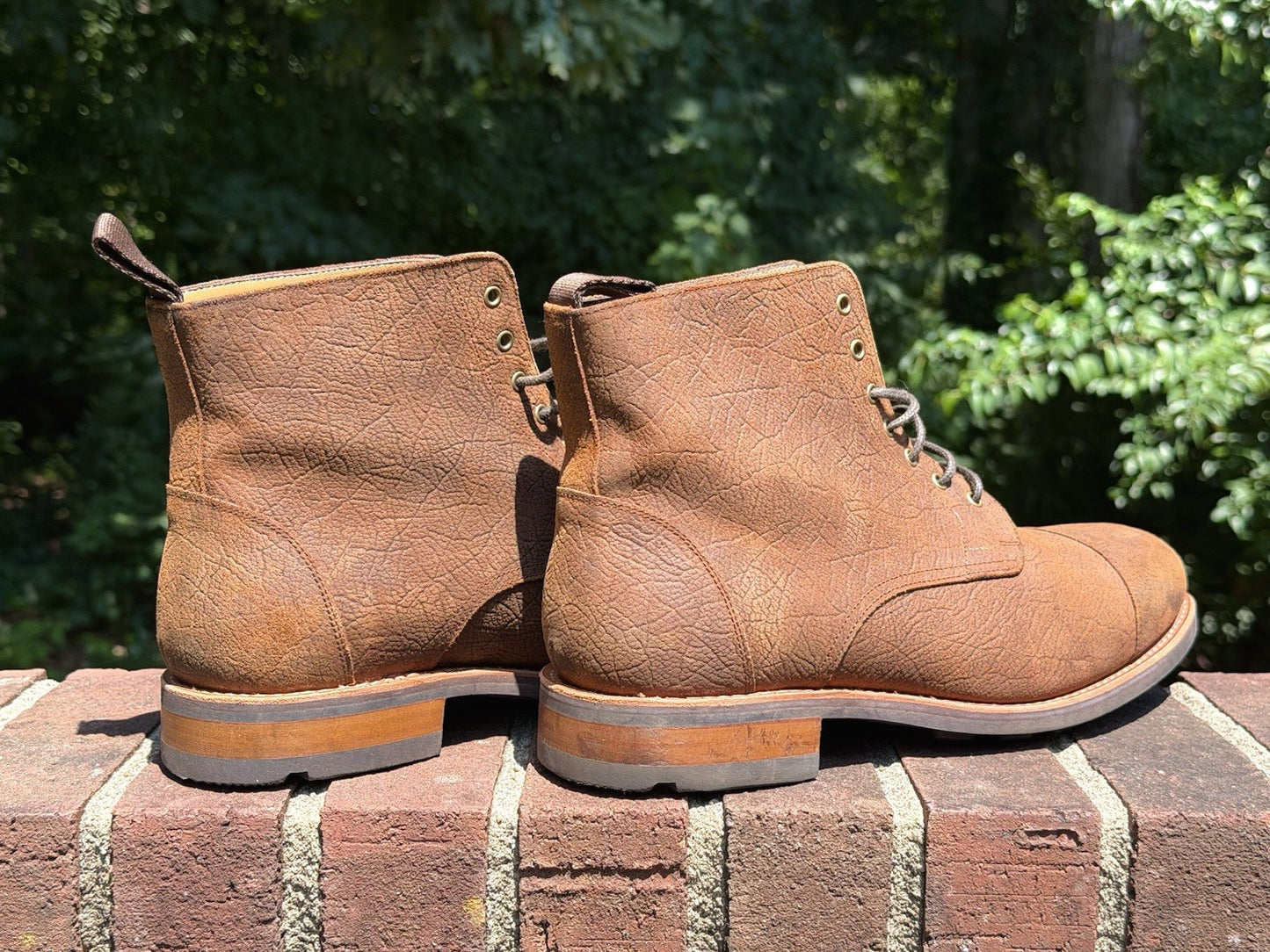 TAFT The Dragon Men Boots Size 10 Rust Brown Textured Leather Cap Toe NIB 952029