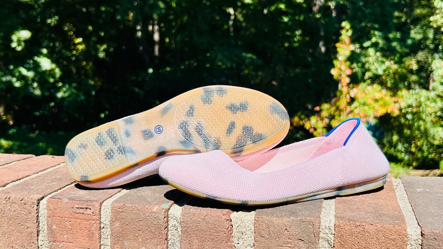 Rothy's The Flat Blush Women's Shoes Size 6.5  Pink Knit Slip On Ballet Flats