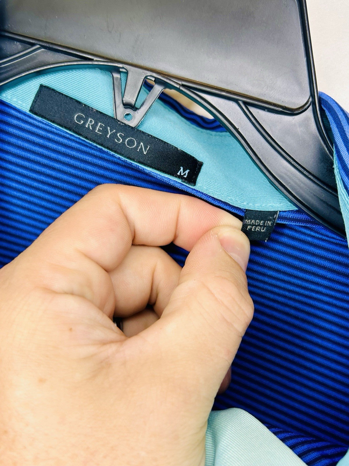 Greyson Santa Ana Polo Color Maltese Blue/Iona Blue Men’s Large | New $110