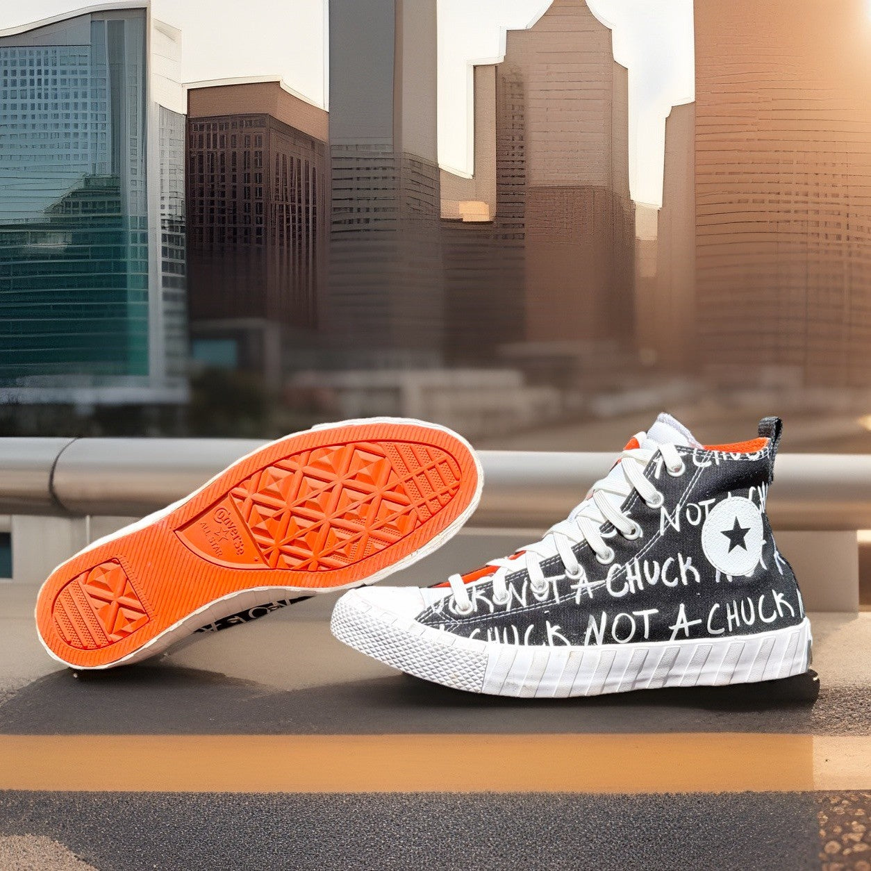 Converse UNT1TL3D Hi High Top NOT A CHUCK Black Orange Men’s Size 11 166502C