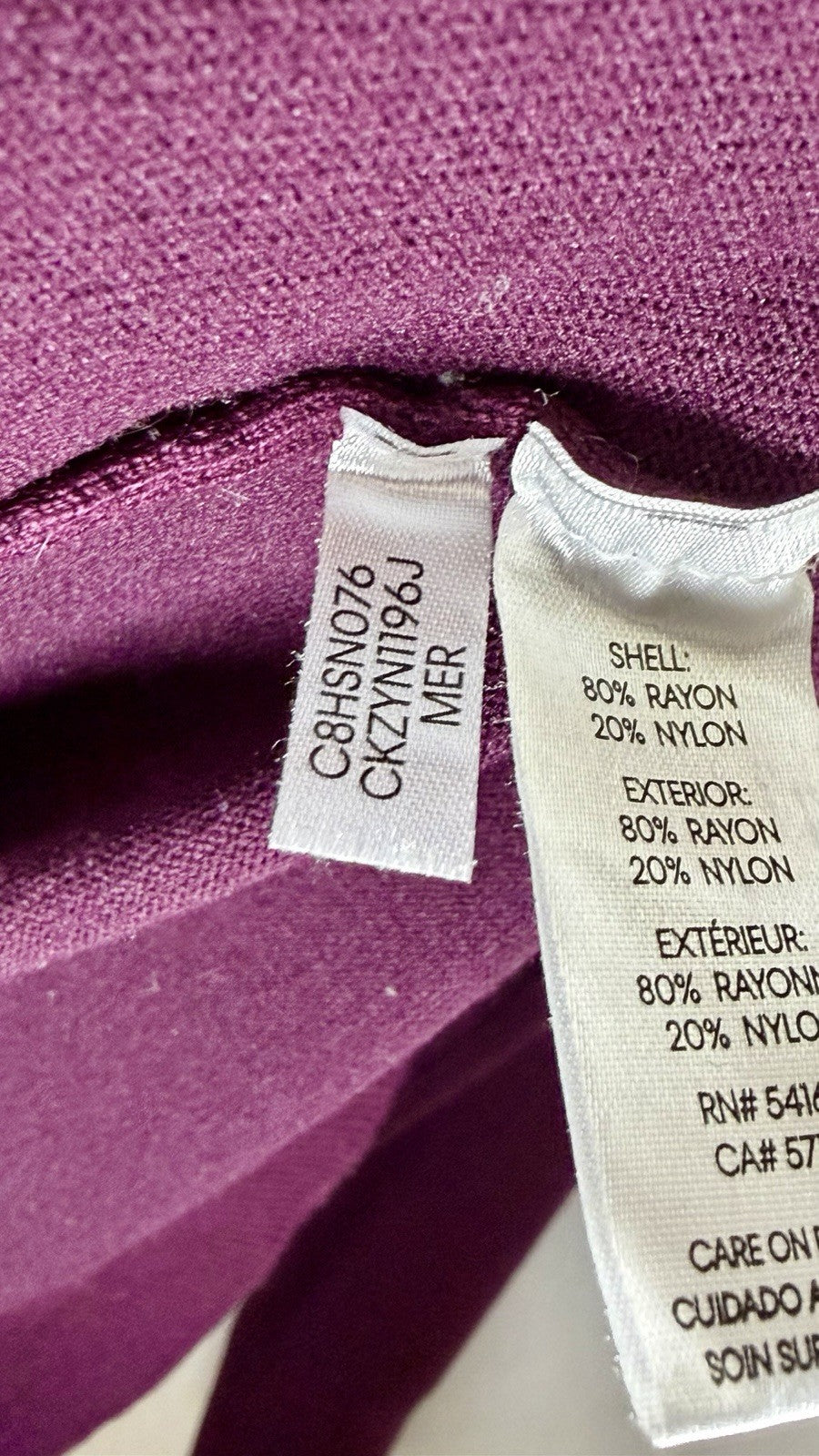 Calvin Klein Womens Plum Knit Pullover Sweater Medium Mock Neck Modern Classic