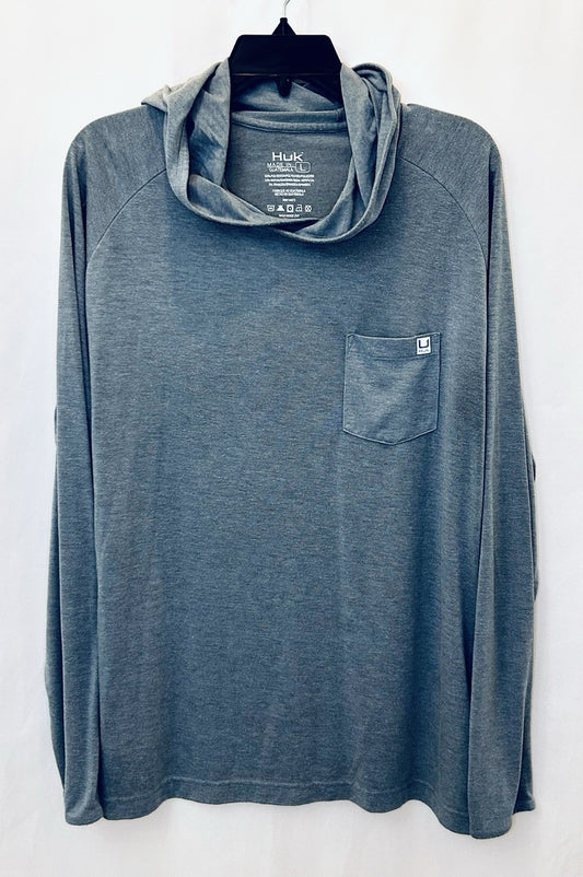 HUK Men's Waypoint Hoodie | Performance Long-Sleeve Shirt +50 UPF Size L Large