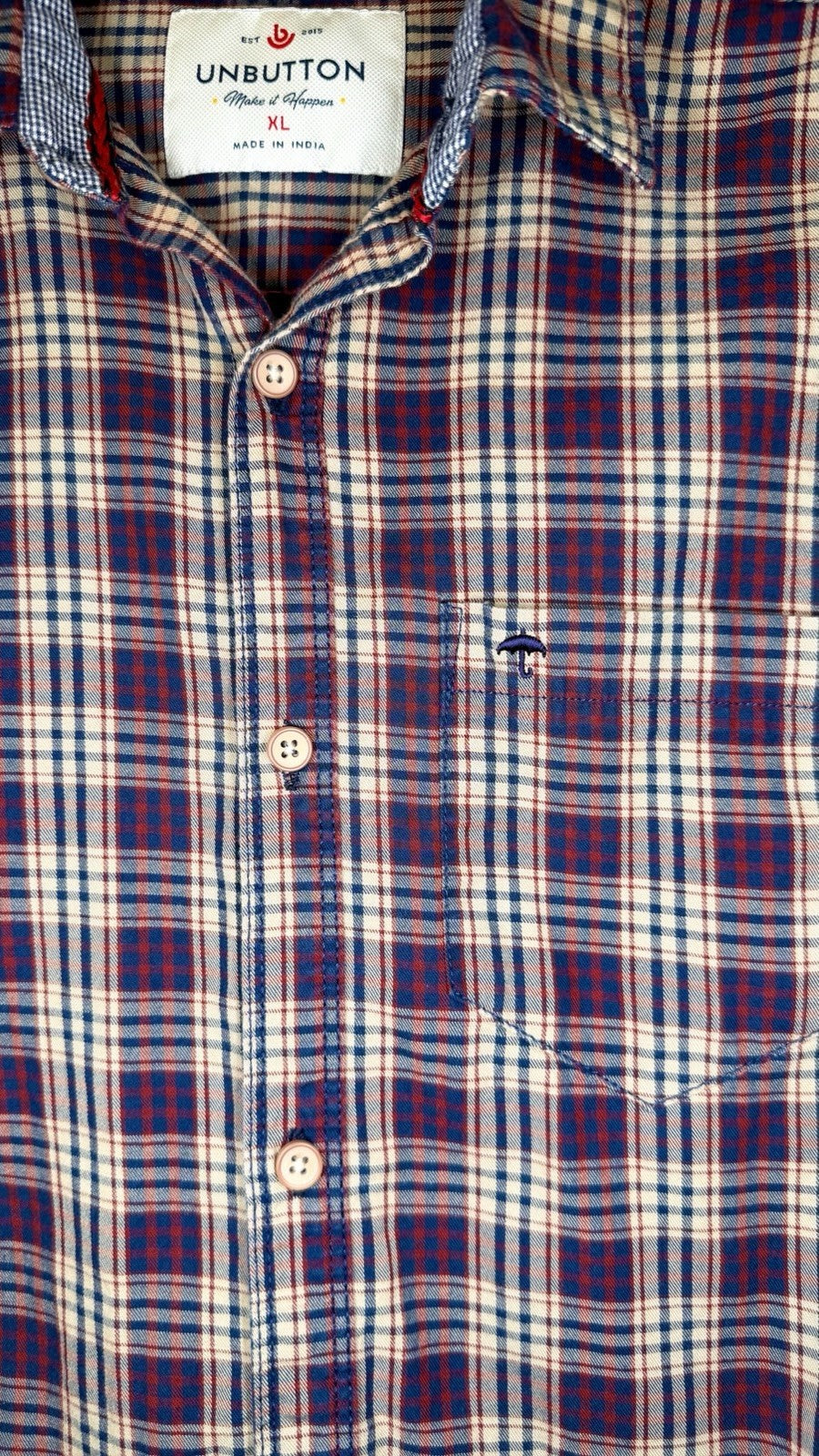 Unbutton Men’s XL Slim Fit Plaid Button Up Shirt