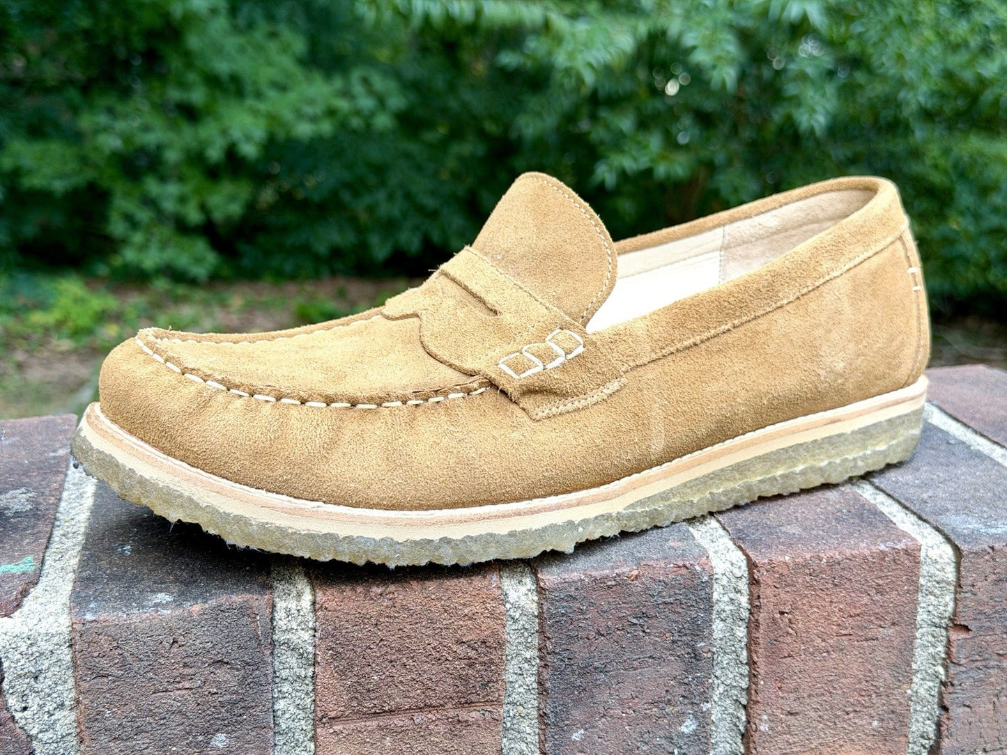 LUCA Drift Penny Loafer Suede Crepe Sole Men’s Size 12 Honey Tan Worn Once