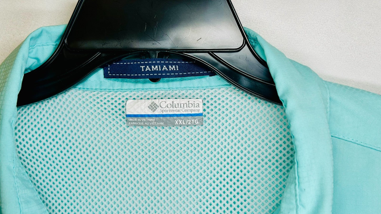 Columbia PFG Tamiami Teal Short Sleeve Vented Fishing Shirt Mens Size XXL