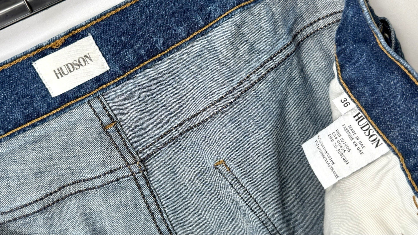 HUDSON SARTOR RELAXED SKINNY DISTRESSED DENIM JEANS / Men Sz 36x32 / Worn Once!