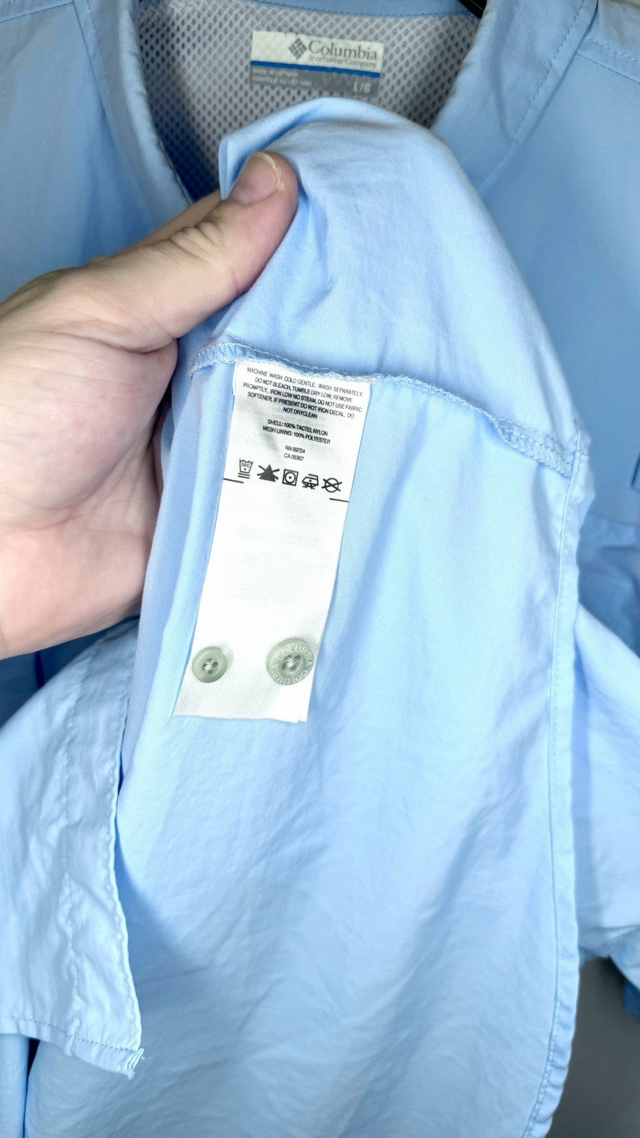 Columbia PFG Bahama Fishing Shirt Vented Rear Omni-Shield  Men's Large