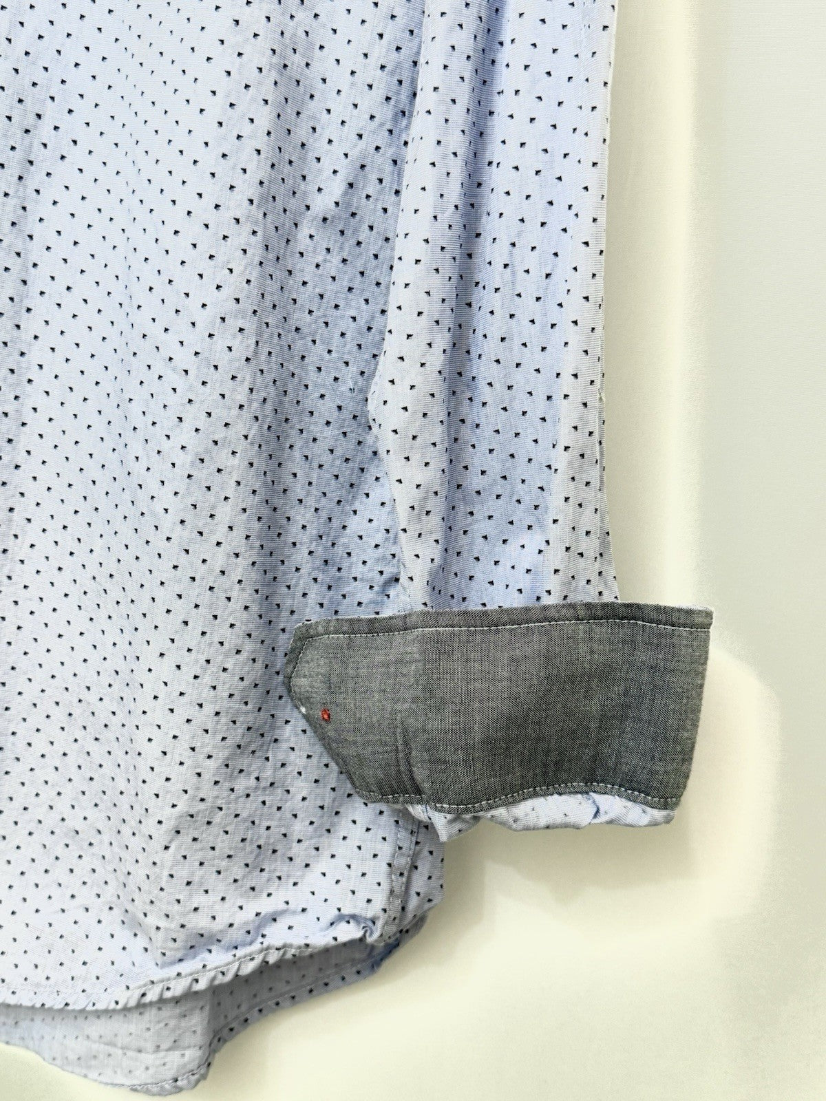 Steel & Jelly London Mens XL Flip Cuff Long Sleeve Button Front Dress Shirt Blue