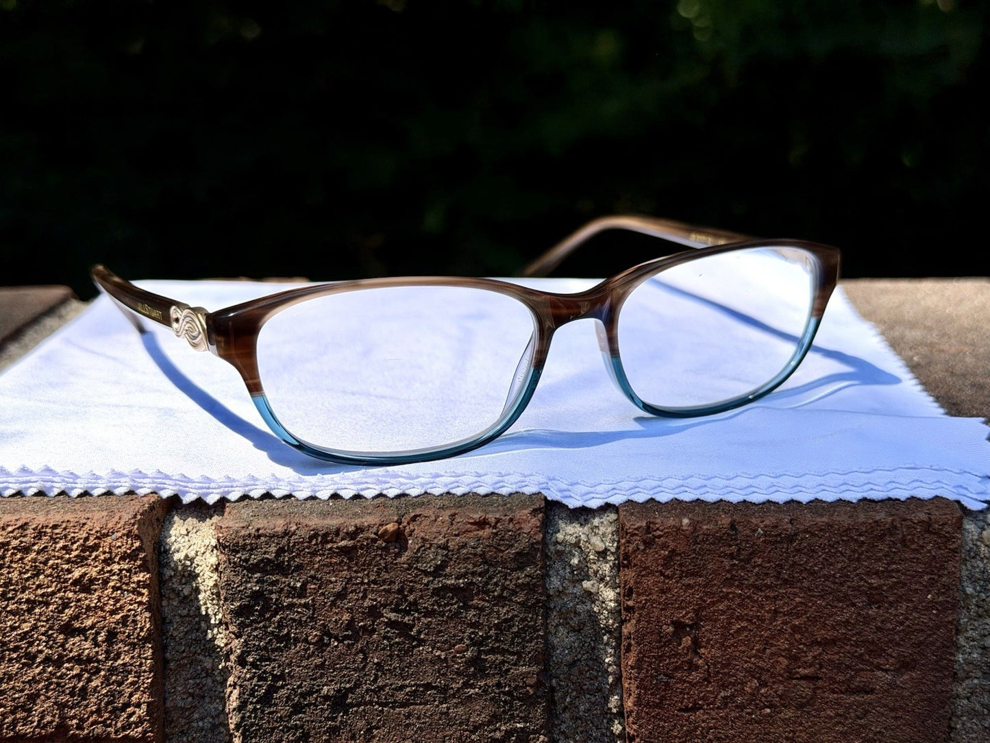 Jill Stuart JS 317 Eyeglasses Frame 53-16-130 Brown Fade Teal Blue Full Rim Rx