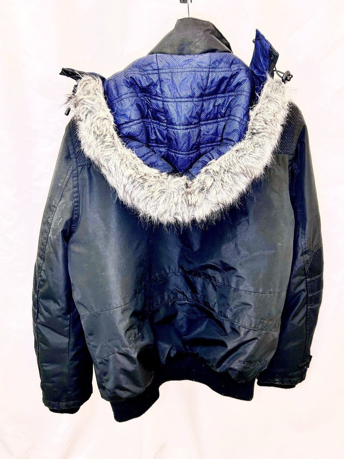 Point Zero Canadian Black/Blue Hooded Jacket Size Men’s Large
