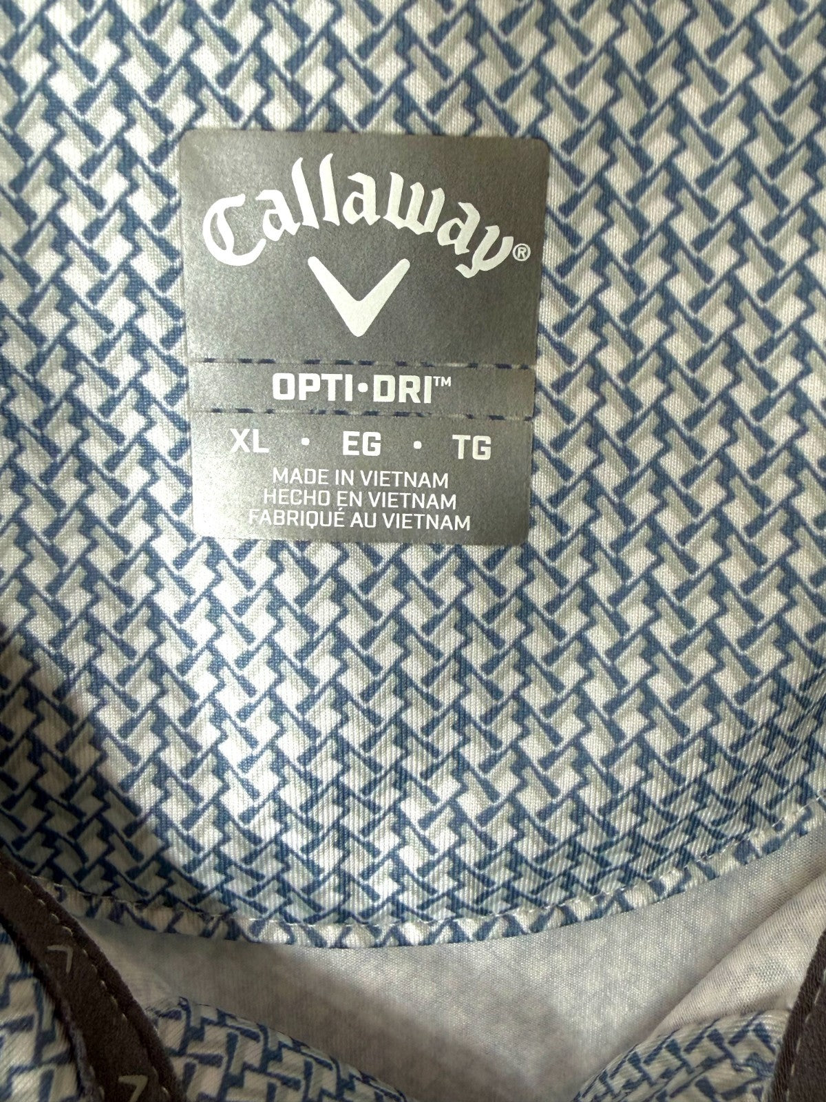 Callaway Golf Polo Shirt Men's Large Short Sleeve Light Blue Opti-Dri Stretch
