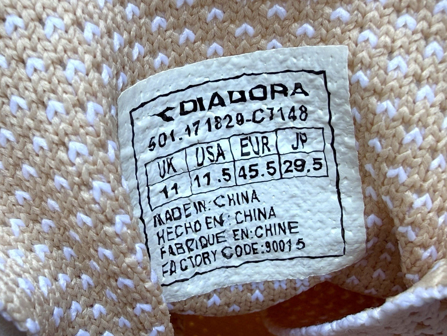 Diadora Titan Weave White Sheepskin Men’s Size 11.5 Retro Running Shoes 171829