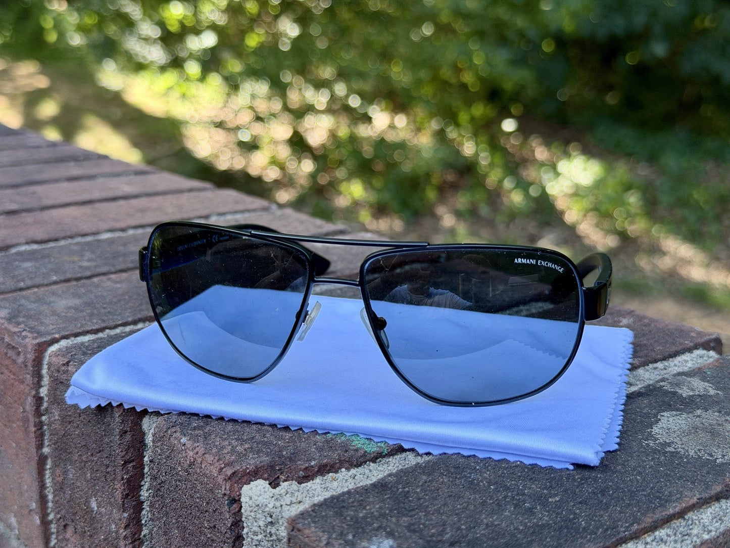 Armani Exchange AX2012S 606381 Matte Black Aviator Polarized Sunglasses 62mm