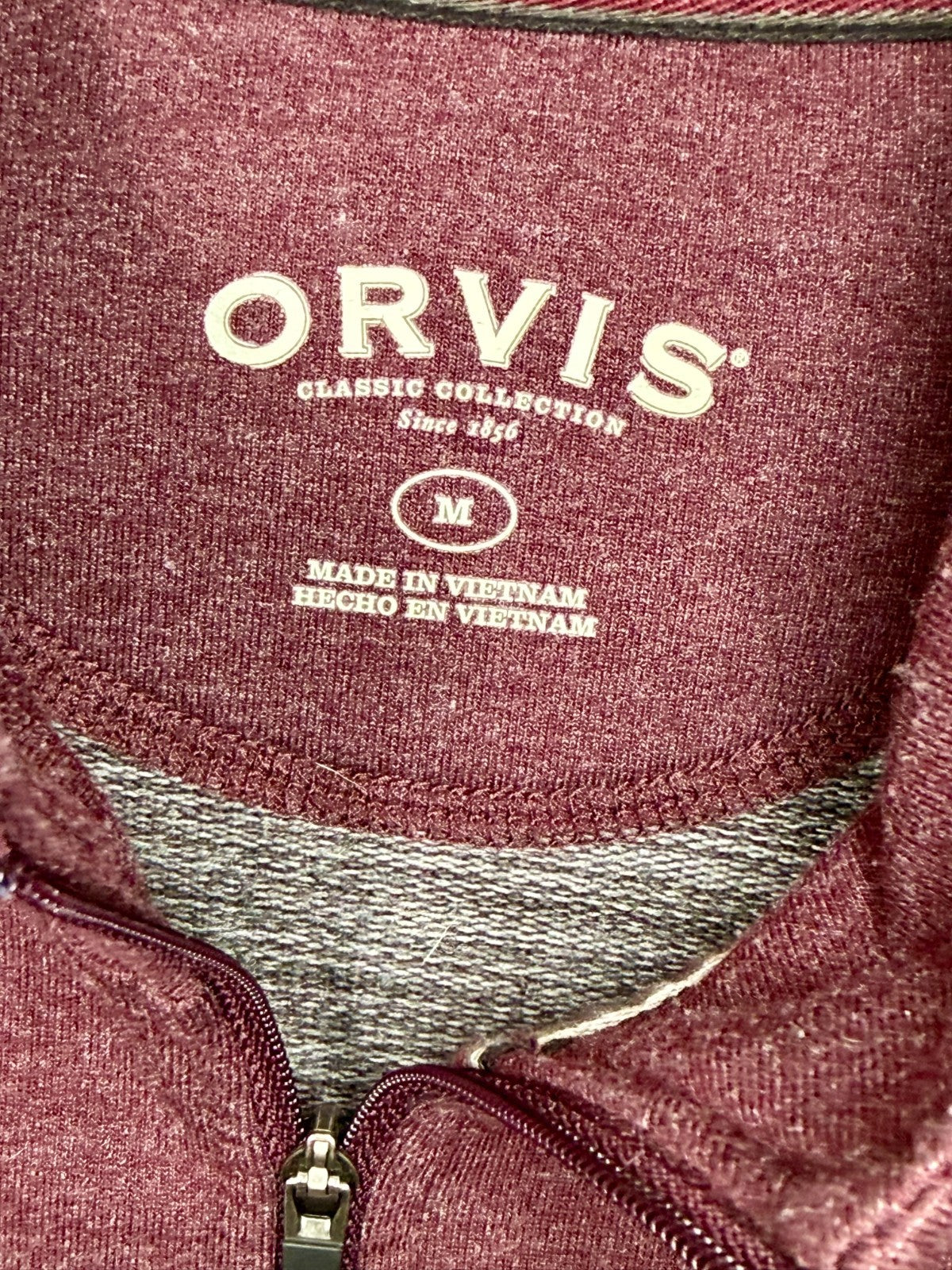 Orvis Men's Med Classic Collection French Terry Quarter-Zip Pullover Sweatshirt