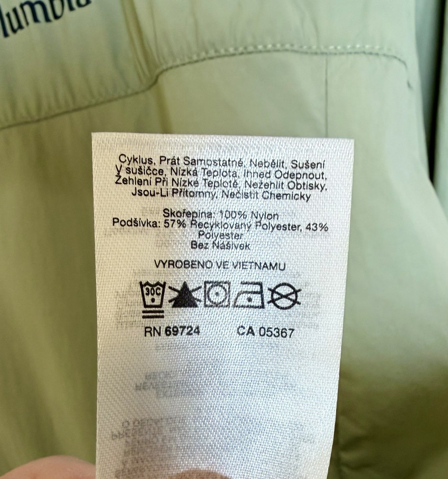 NWT Columbia Women’s Windbreaker Zip-Up Jacket Water Resistant Sage Green Hooded