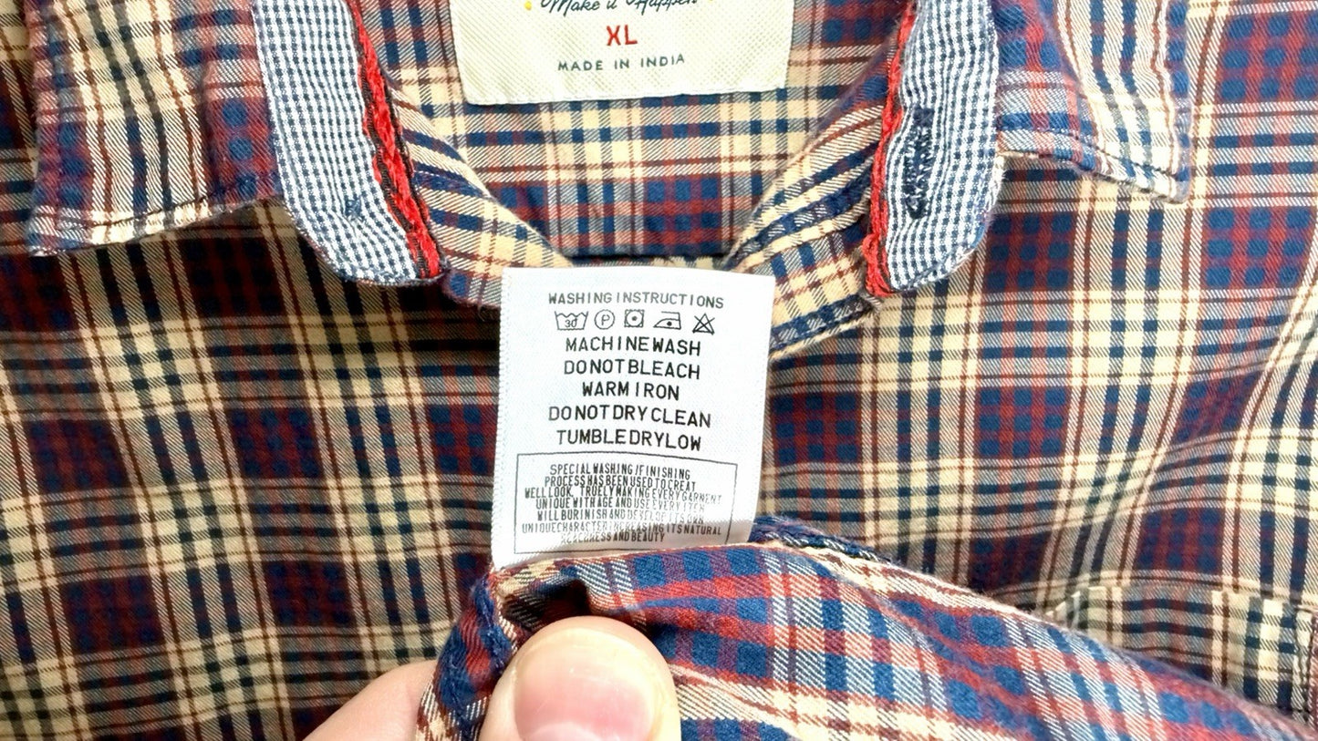 Unbutton Men’s XL Slim Fit Plaid Button Up Shirt